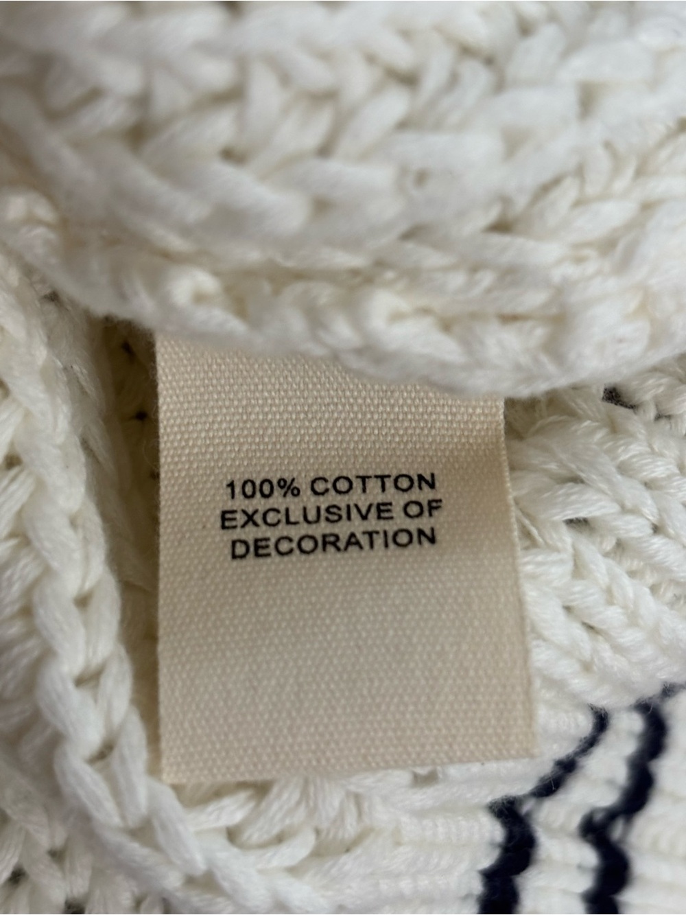 Marled Cream V-Neck Sailor Sweater with Navy Trim - Picture 5 of 11